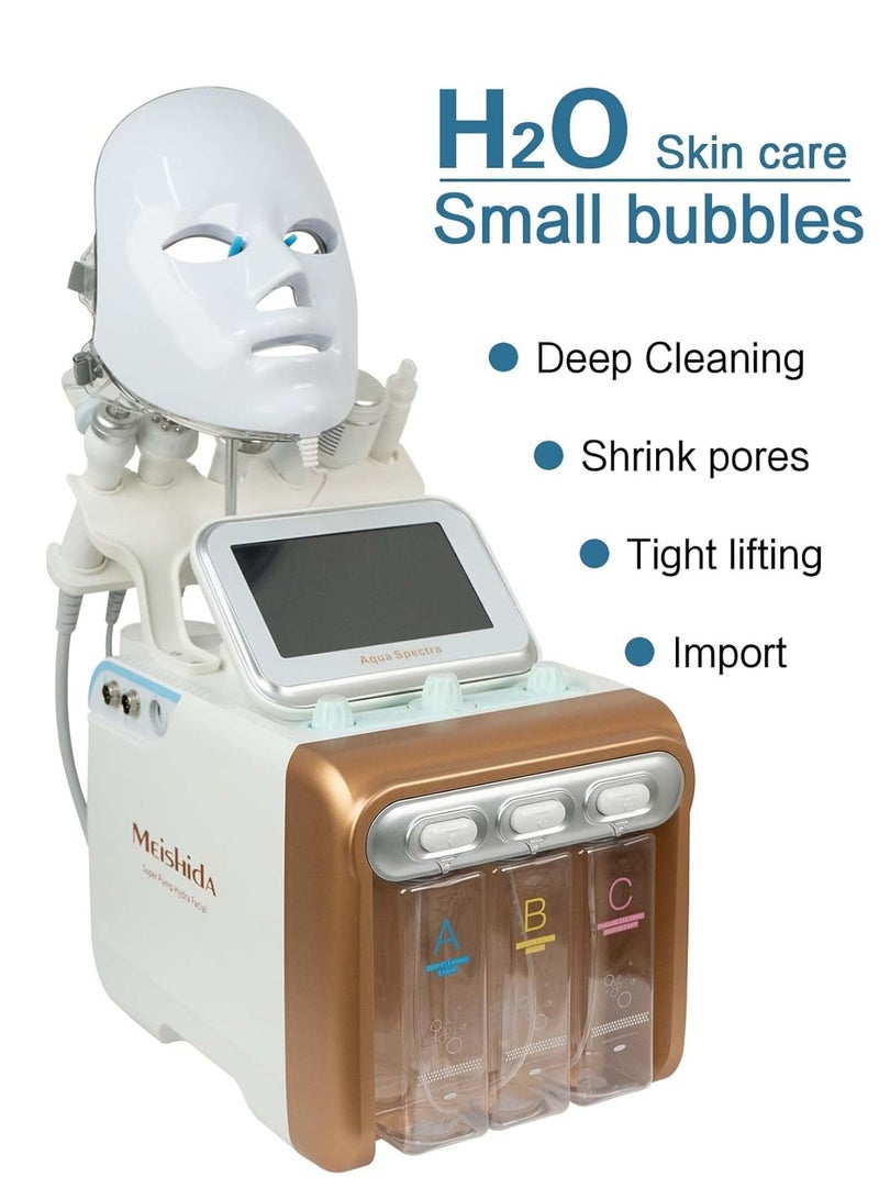 ميشيدا جهاز العناية بالبشرة بالهيدروجين والأكسجين 7 في 1 مع قناع LED - Image 2