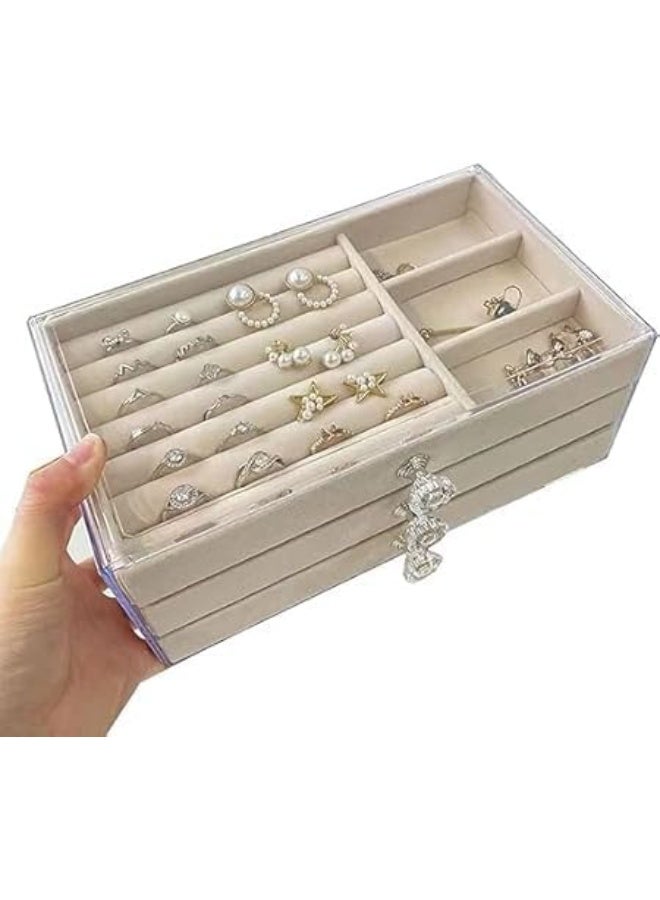Clear Acrylic Jewelry Storage Box – 3 Drawer Organizer for Rings Earrings Bracelets – Stylish and Practical Design to Protect and Display Jewelry Tidy and Easy Access - Image 3