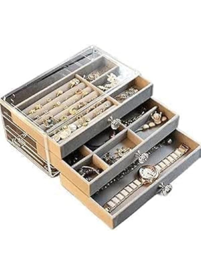 Clear Acrylic Jewelry Storage Box – 3 Drawer Organizer for Rings Earrings Bracelets – Stylish and Practical Design to Protect and Display Jewelry Tidy and Easy Access - Image 4