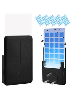 Yakiter Fly Insect Trap with 5Pcs Adhesive Cards, Indoor Gnat Catcher Captures Houseflies, Fruit Flies, and Gnats, Plug-in Moths Killer with Night Light for Buzz-free Home（Black）  - Image 1