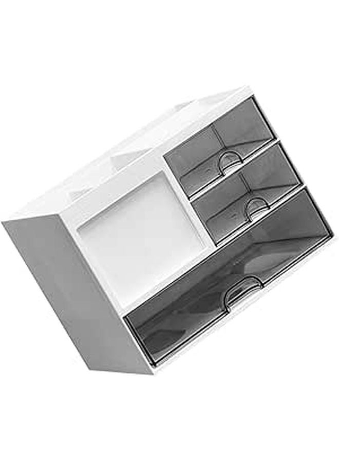 Large Capacity Multi Function Drawer Desk Organizer Box with Layered Compartments for Office Storage - Image 1