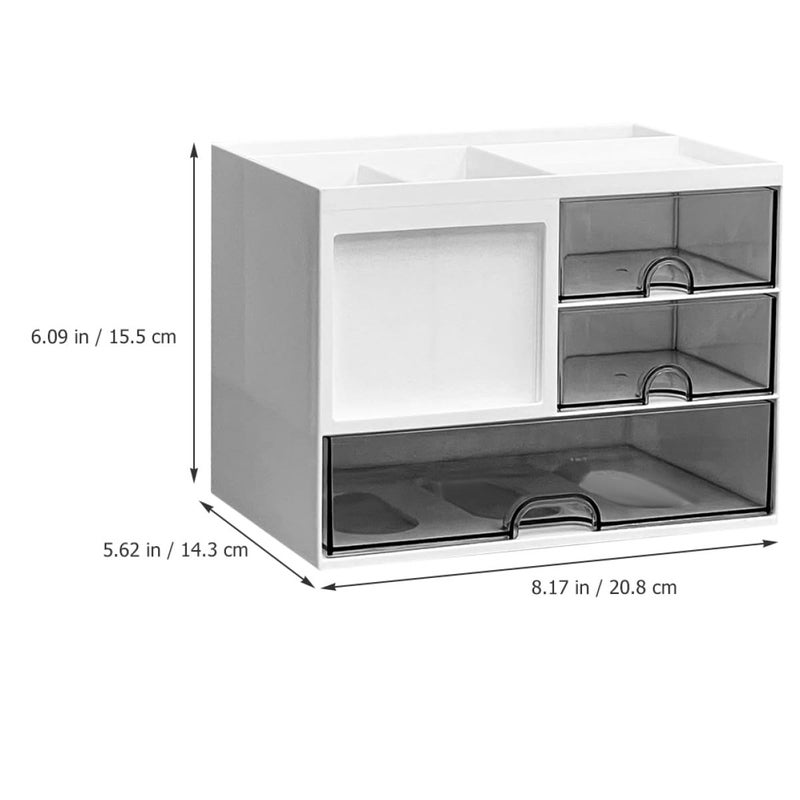 Large Capacity Multi Function Drawer Desk Organizer Box with Layered Compartments for Office Storage - Image 3