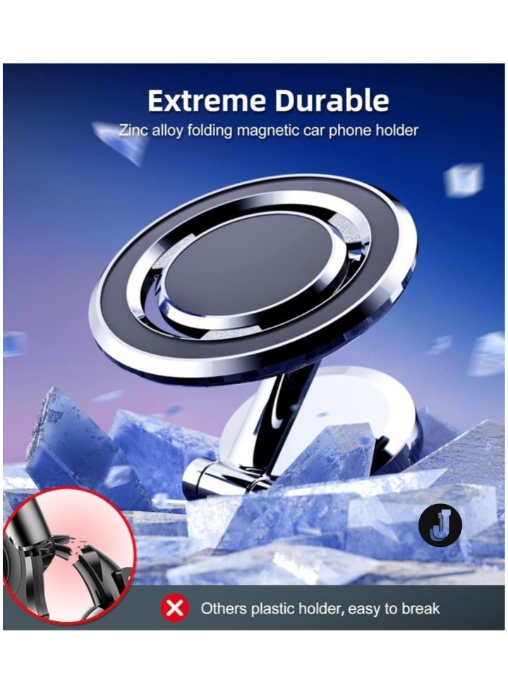 JAJEEK "MagSafe-Compatible Folding Magnetic Phone Holder for Car Vent – Secure Mount for iPhone 14/13/12 Pro Max, Plus, Mini & All Smartphones" - Image 4