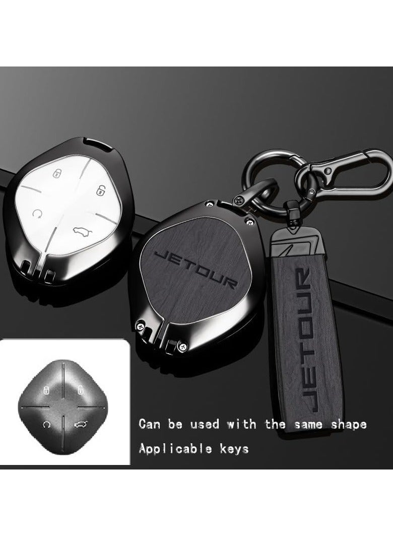 Oasisgalore Key Fob Protector Case for Jetour Dashing (L6/L9/X70/X90/X95 PLUS) – Durable Alloy Cover (Grain Gray) - Image 2
