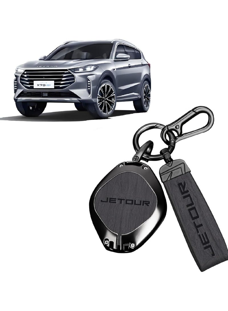 Oasisgalore Key Fob Protector Case for Jetour Dashing (L6/L9/X70/X90/X95 PLUS) – Durable Alloy Cover (Grain Gray) - Image 1