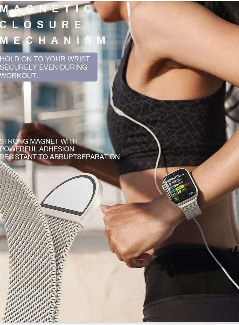 Stainless Steel Milanese Loop Compatible with Apple Watch Band 38mm 40mm 41mm, Replacement Band for iwatch Series 9, Ultra 2, SE, Ultra, 8 7 6 5 4 3 2 1  - Image 3