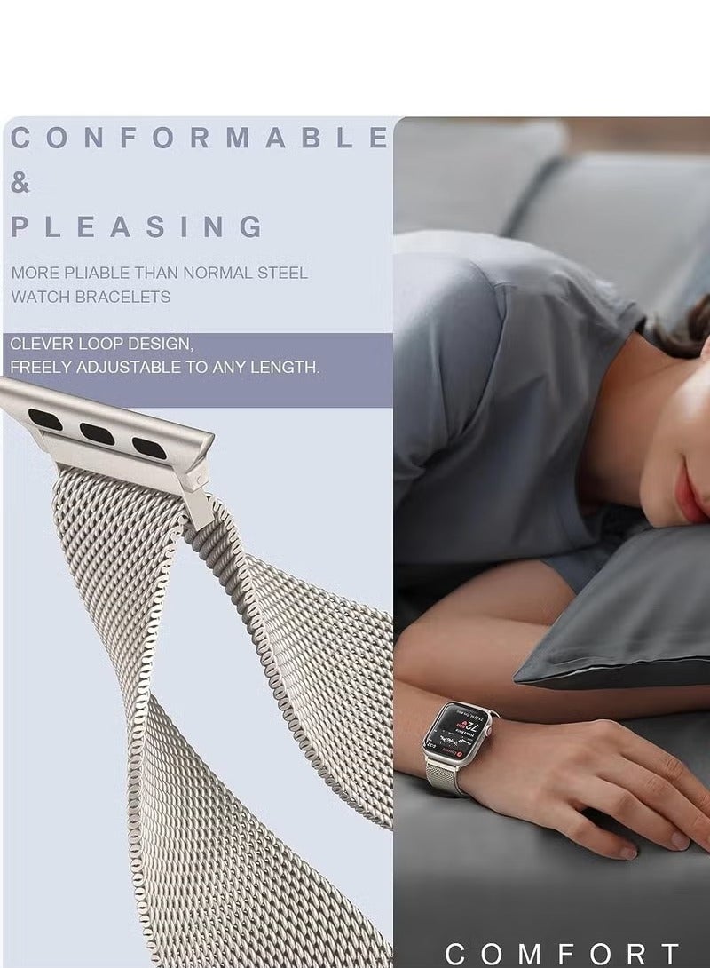 Stainless Steel Milanese Loop Compatible with Apple Watch Band 38mm 40mm 41mm, Replacement Band for iwatch Series 9, Ultra 2, SE, Ultra, 8 7 6 5 4 3 2 1  - Image 4