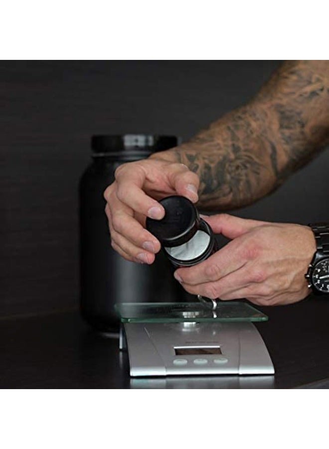 SmartShake Whey2Go Black Protein Powder Storage Container 50g – BPA Free Shaker Bottle Funnel for Whey Protein Powder + Protein Shakes 110ml, DC Comics Batman Gifts for Men (Black) - Image 4