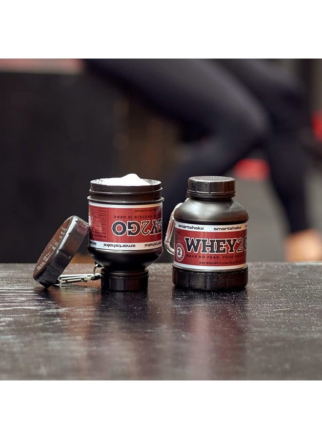 SmartShake Whey2Go Black Protein Powder Storage Container 50g – BPA Free Shaker Bottle Funnel for Whey Protein Powder + Protein Shakes 110ml, DC Comics Batman Gifts for Men (Black) - Image 5