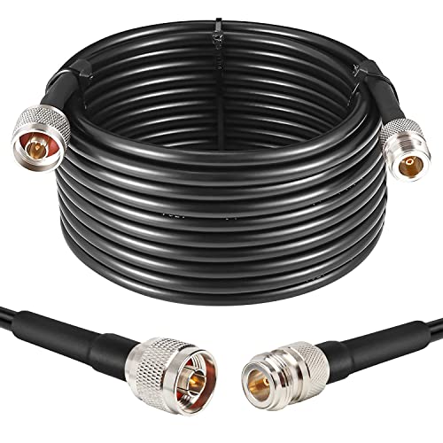 XRDS -RF 25ft N Male to N Female Cable, 50 ohm KMR240 Low Loss N Connector Coax Extension Cable Jumper for WiFi/Ham Radio Antenna, Signal Booster, Router, Amplifier - Image 1