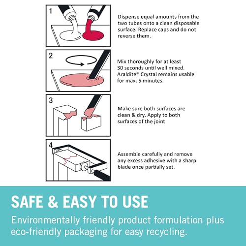 Araldite Clear Epoxy Adhesive 5 Minute Fast Setting 2-Part Epoxy Glue. Solvent-Free Professional Grade Strength for Invisible Joins. Clear Resin for Glass and Jewellery. Crystal Clear, 2 x 15ml - Image 5