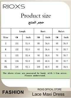 RIOXS Women's Elegant Dresses, Lace Long Sleeve Dress, Ladies Chiffon Maxi Dress, Evening Dresses For Party Wedding And Special Occasions, Formal Long Dress For Women  - Image 5