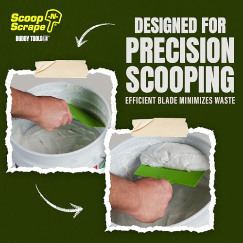 Buddy Tools LLC Buddy Tools Scoop-N-Scrape - Efficient Bucket Scoop for 5-Gallon - Lightweight and Durable Curved Bucket Trowel - Made with Heavy-Duty Nylon - Scrapes Clean, No More Shavings - Image 4