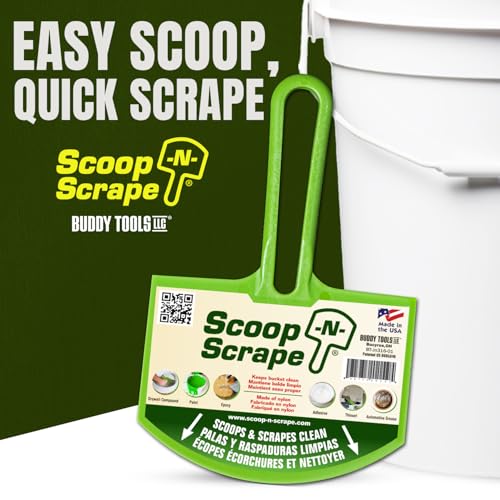 Buddy Tools LLC Buddy Tools Scoop-N-Scrape - Efficient Bucket Scoop for 5-Gallon - Lightweight and Durable Curved Bucket Trowel - Made with Heavy-Duty Nylon - Scrapes Clean, No More Shavings - Image 2