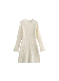 Generic Womens Fashion European and American Speed Selling Export ZR Inventory New Style Screw Threadknit Dress Wholesale Ivory white  - Image 1