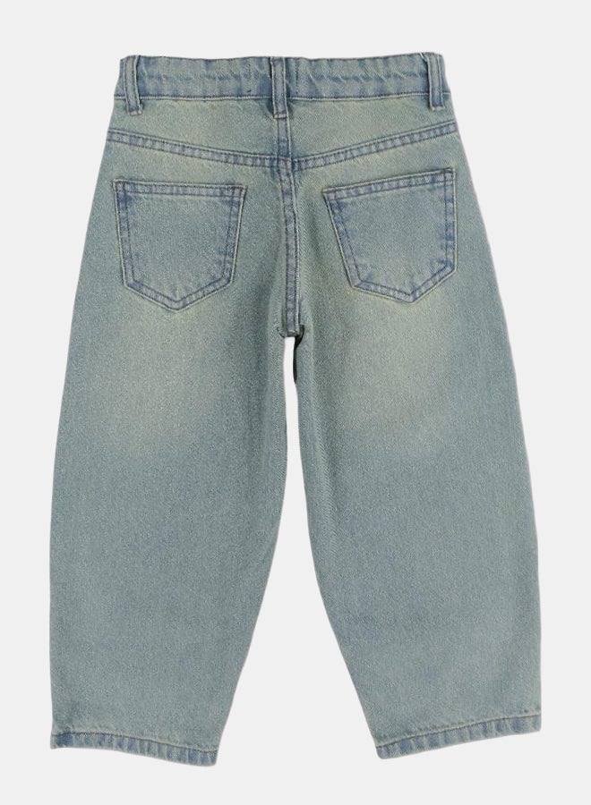 Pompelo Girls Denim Pants – Beige Wash - Image 2