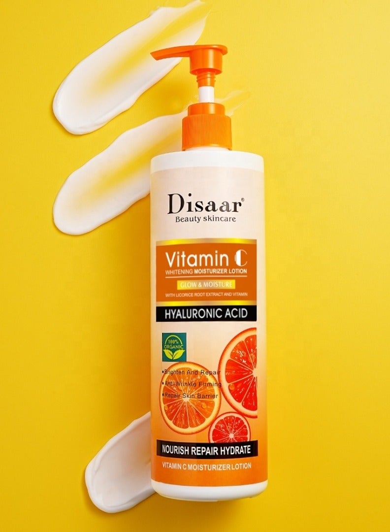 Disaar 480g Vitamin C Whitening Moisturizer Lotion Hyaluronic Acid Glow and Moisture Whitening Body Gel Moisturizing Body cream Vitamin C Whitening Body Oil Fades Melanin Lotion Moisturizing Repair Skin Barrier Body Lotion - Image 1