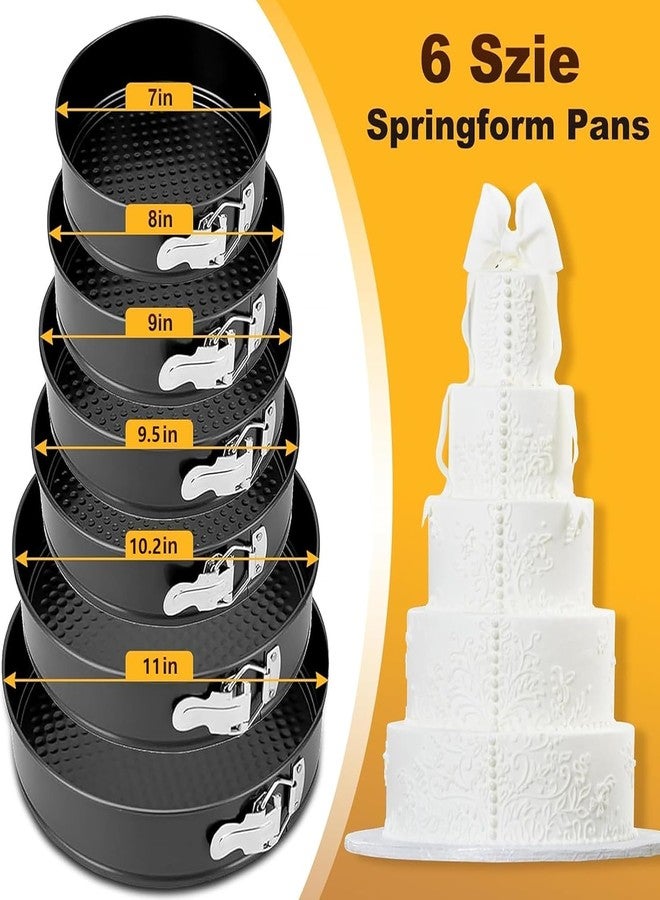 JOGIDO Springform Cake Pan Set with Removable Bottom (6 Sizes: 7, 8, 9, 9.5, 10.2 & 11 Inch) | Non-Stick Round Cake Mould for Baking | Leakproof Cheesecake Baking Pan | Easy Release Bakeware for Oven - Image 3