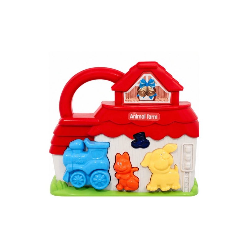 WinFun Animal Farm Toy Playset for Toddlers 18 Months and Above, with Animal Figures and Train, Red and Blue | Early Learning - Image 1
