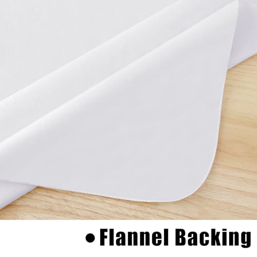 homing Rectangle Vinyl Tablecloth, Waterproof Spillproof Plastic Flannel Backed Table Cloth, Wipe Clean Table Cover for Dining, Buffet Parties and Camping (White, 60" x 84") - Image 5