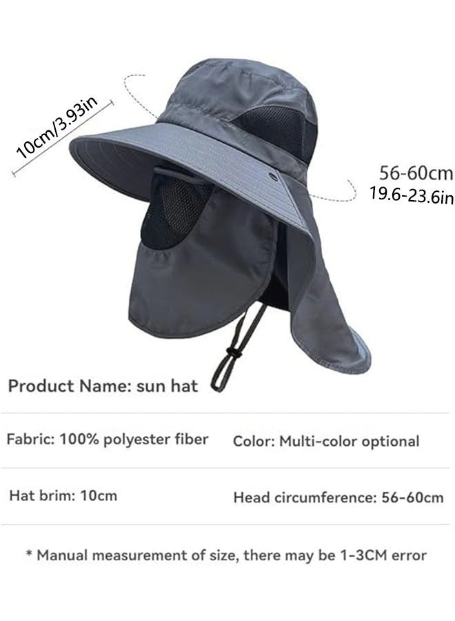 Generic Summer Sun Hats Protection Outdoor Hunting Fishing Cap for Hiking Camping Visor Bucket Hat Removable Fisherman Hat(Gray) - Image 3