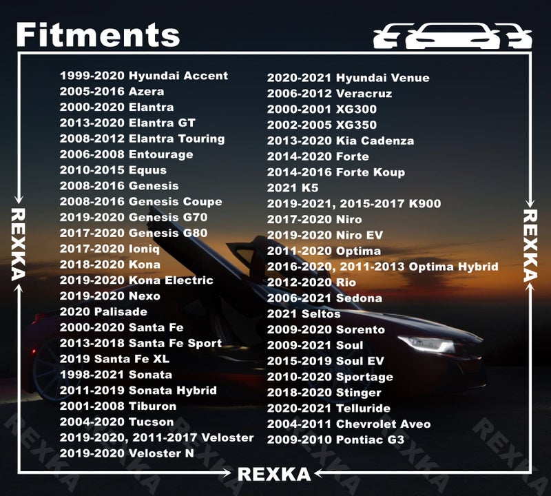 Rexka ركسكا 20 قطعة مشبك تثبيت لوحة trim بفتحة 8 مم متوافق مع هيونداي كيا 82315-38000 - Image 3