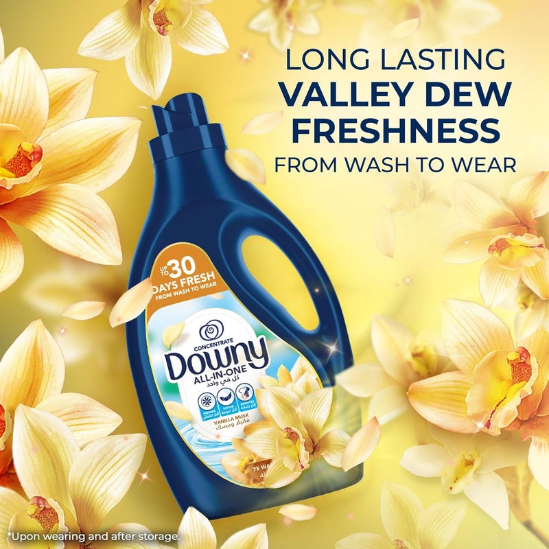 Downy Vanilla & Musk 2L Dual Pack Fabric Softener, All-in-One Concentrate - Image 5