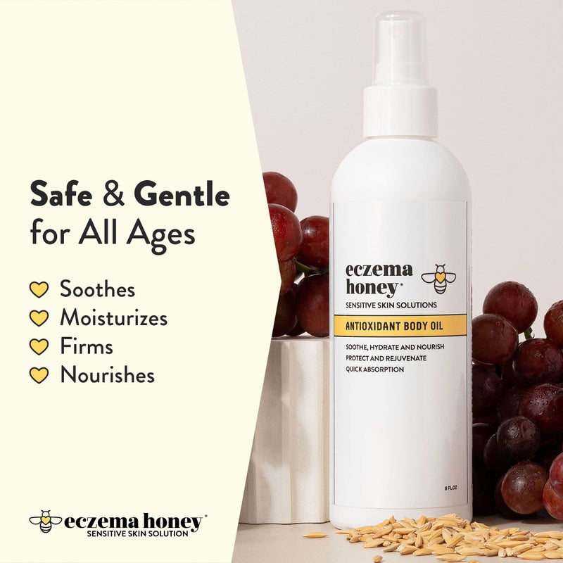 ECZEMA HONEY Antioxidant Body Oil - After Shower All Over Body Oil Spray for Skin - Eczema-Prone & Sensitive Moisturizing Skin Oil - Unscented Body Oils for Women, Men & Kids (8 Fl Oz) - Image 3