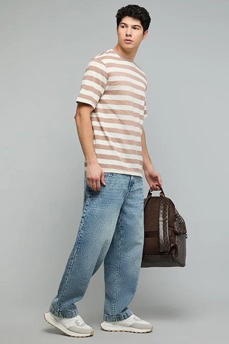أر أند بي Washed Relaxed Fit Jeans with Button Closure