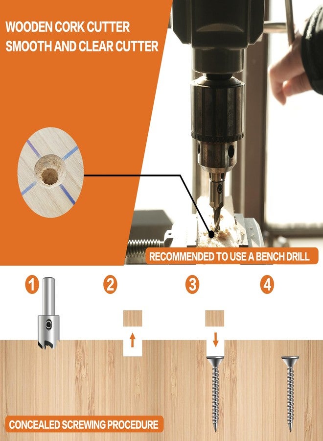 GMTOOLS Countersink Drill Bit Set, 7Pcs Tapered Drill Bits M2 HSS, with 1/4" Hex Shank Quick Change and Allen Wrench, Counter Sinker Set for Woodworking and Carpentry, Pilot Screw Hole Set - Image 5