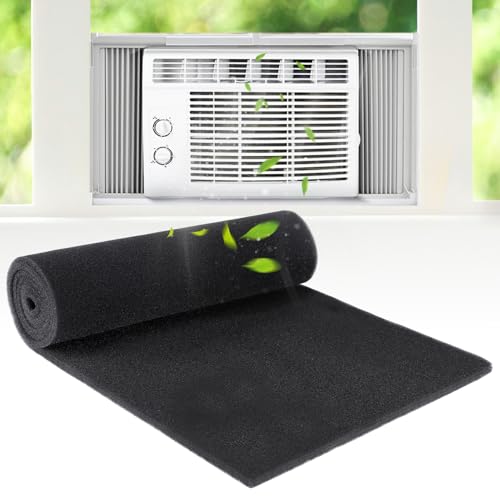 MADHOLLY 15.7" x 59" Extra Large Cuttable Air Conditioner Filters - Cut to Fit Carbon Pad Air Purifier Filters, Washable Reusable Foam Pad Pre Filter Roll for Air Filters AC Window Unit Charcoal Sheet - Image 1