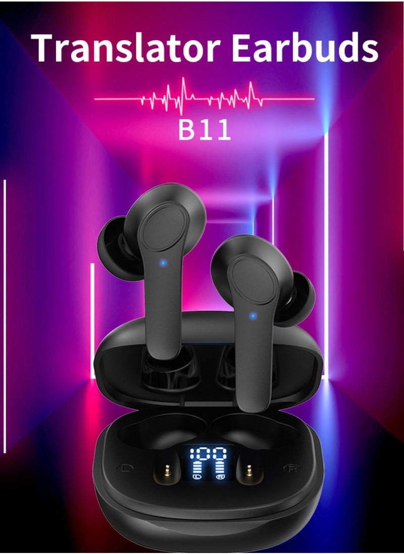 HILUKE Translation Earbuds, 144 Languages & Accents Two-Way Luniva Translator Pods Real Time,Enhance Your Global Communication Experience (Black)  - Image 1