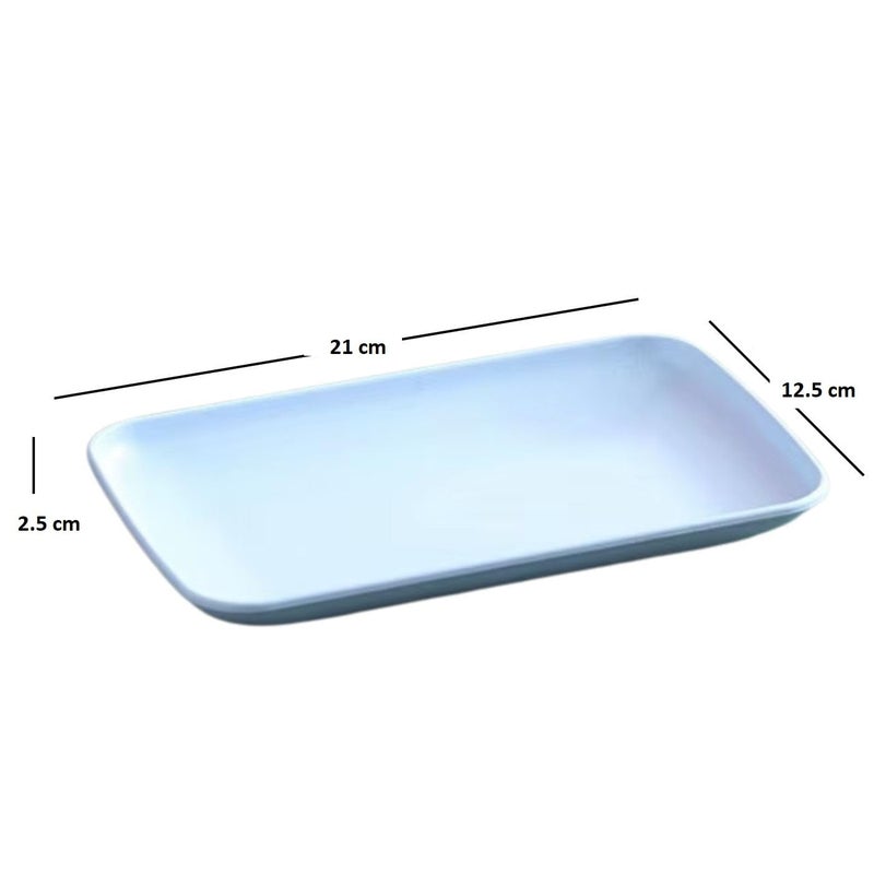 Simois Simois Unbreakable, Microwave & Dishwasher Safe Serving Plates for Healthy, Wheat Straw Small Serving Plates for Kitchen Camping BPA Free Ideal for Serving Pasta, Sushi or Desserts (Pack of 2, Blue) - Image 2