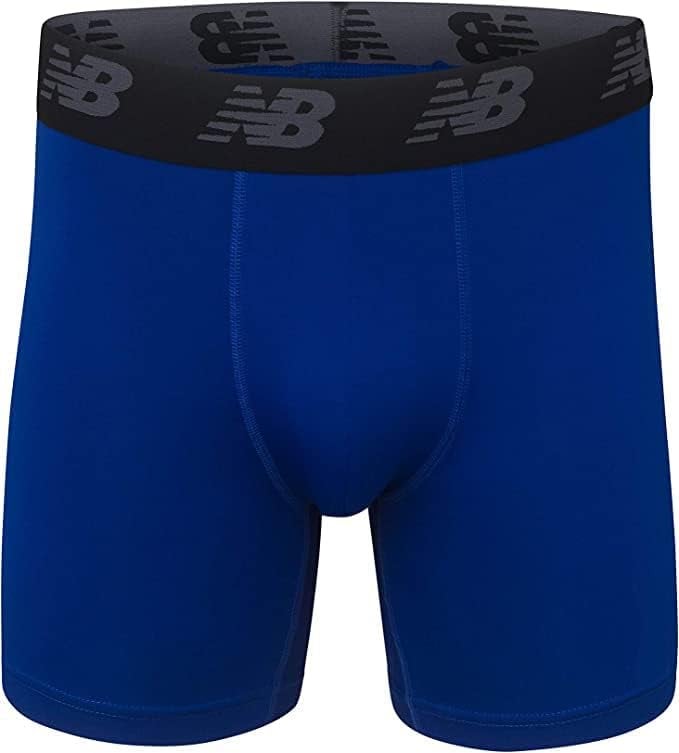 New Balance Men's Performance 5" No Fly Boxer Brief, 4-Pack, Black/Hi-Lite/Team Royal/Lead, X-Large (NB3017-4) - Image 4