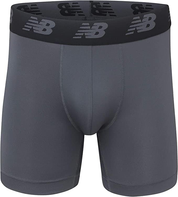 New Balance Men's Performance 5" No Fly Boxer Brief, 4-Pack, Black/Hi-Lite/Team Royal/Lead, X-Large (NB3017-4) - Image 3