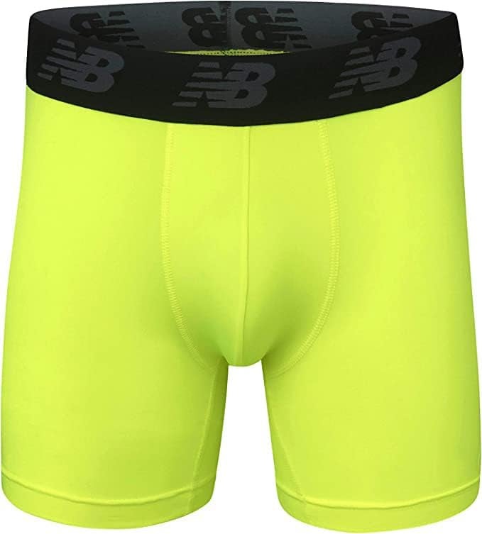 New Balance Men's Performance 5" No Fly Boxer Brief, 4-Pack, Black/Hi-Lite/Team Royal/Lead, X-Large (NB3017-4) - Image 2