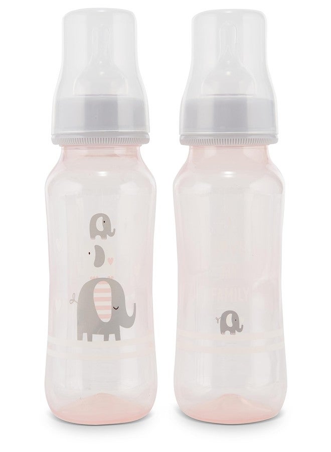 Cudlie Premium 2-Pack Baby Bottles - 11 Ounce, Hourglass Shape, Fun Boys and Girls Prints, Clear Cover - BPA-Free - Image 1