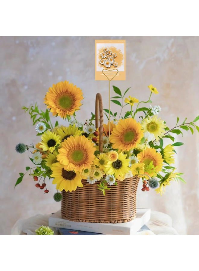 AMZLUV 42 Packs Floral Card Holder Picks - Metal Gift Card Holder Sticks for Bouquets, Wedding Centerpieces, Photo Holder Sticks, Floral Picks for Cards, Picture Picks for Centerpieces, Heart-Shaped - Image 5