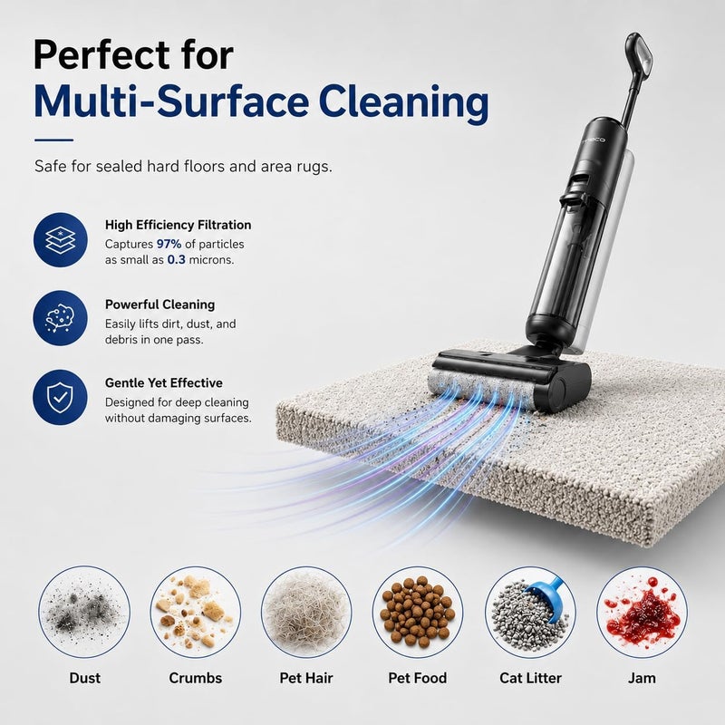 Bluearks [Floor ONE S5] Replacement Brush Roller and HEPA Vacuum Filter for Tineco Floor ONE S5 & S5 PRO 2 Cordless Wet Dry Vacuum Cleaner, Replacement Roll Parts for Tineco cleaning solution refill - Image 5