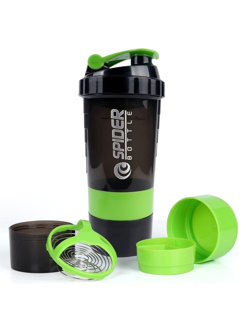 Shaker Bottle,16oz Shaker Cup,Protein Shaker Bottle with Storage & Shaker Ball,GYM Shaker Bottles for Protein Shakes,Sports Shake Mixer Bottle,100% Leak Proof,BPA Free,3 Layer - Image 1