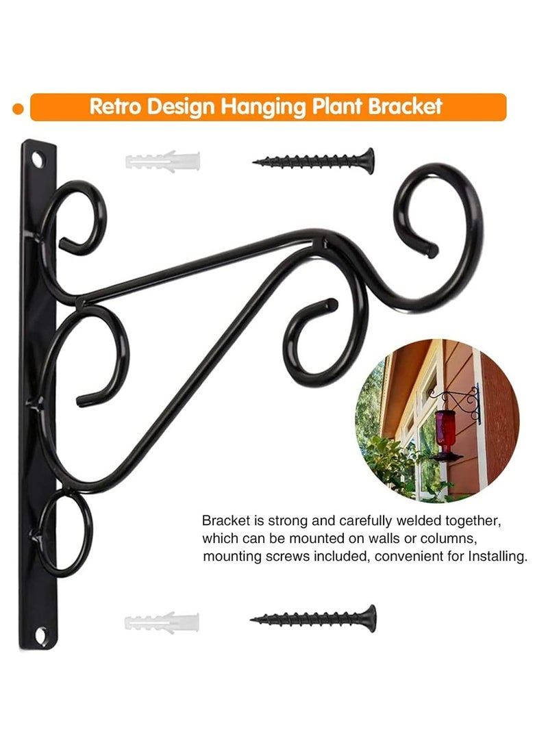 Generic 2PCS Hanging Plant Brackets, Black Outdoor Hanging Hook Bracket for Plants Bird Feeder Lantern Wind Chimes  - Image 4