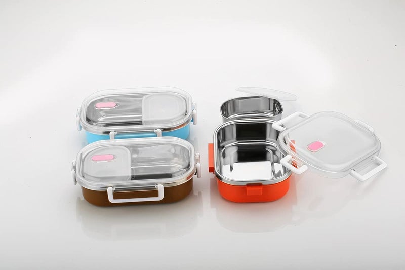 SOLDTRUE Leak Proof Lunch Box Reusable Microwave Freezer Safe Food Containers with Spoon for Adults and Kids Stainless Steel Tiffin Box Vacuum Multicolor Color May Vary - Image 5