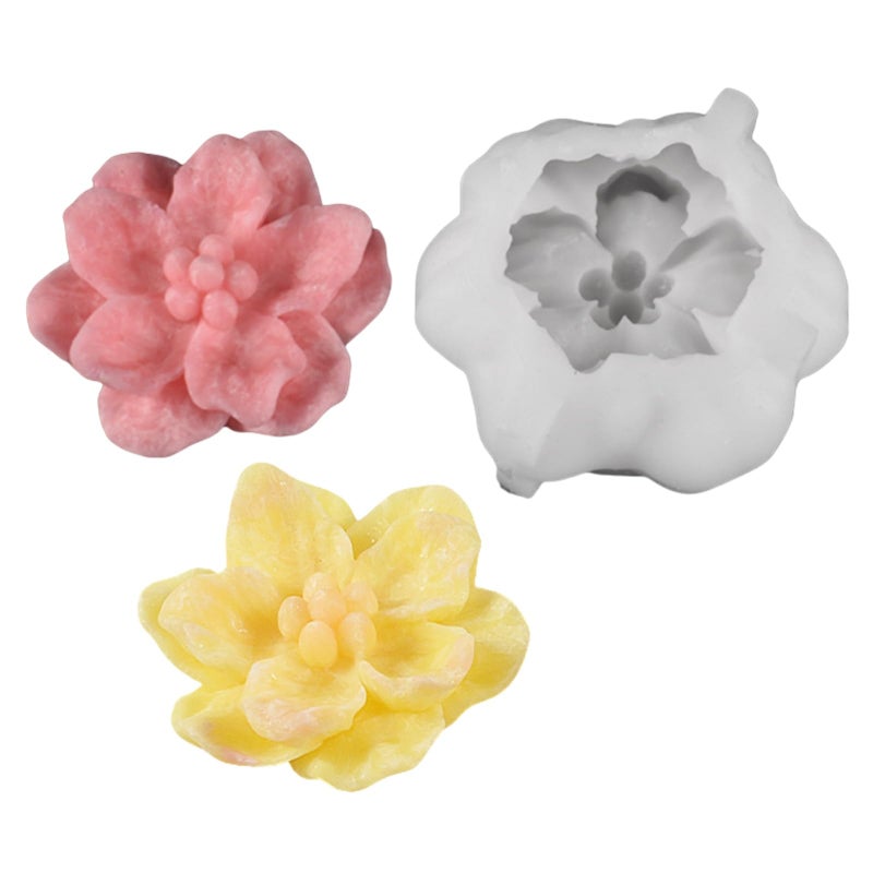 NINEXY 3D Flower Silicone Candle Molds Lotus/Rose/Iris/Camellia Flower Soap Plaster Resin Casting Mold Fondant Chocolate Cake Baking Tools (Camellia) - Image 1