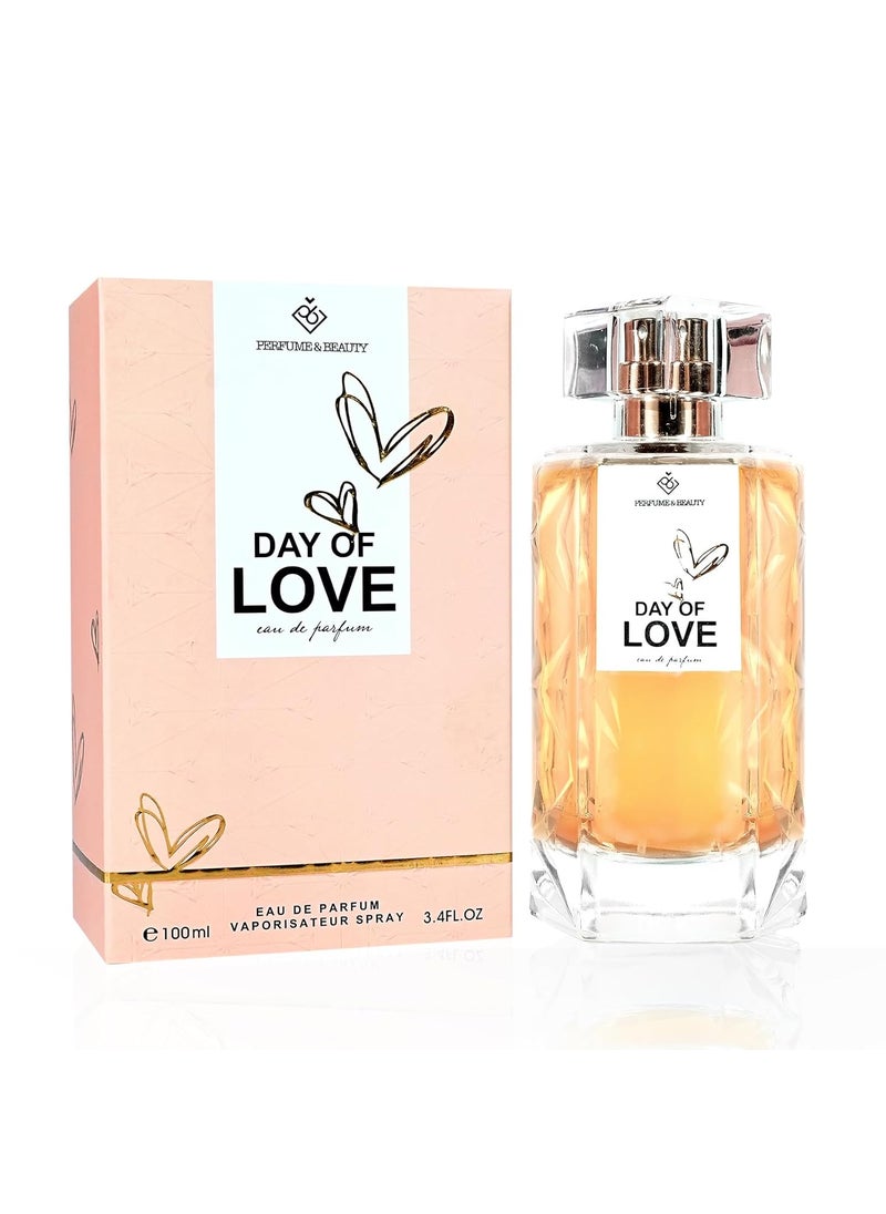 PERFUME&BEAUTY PERFUMEBEAUTY Day of Love Eau de Parfum Spray for WomenLong Lasting Fragrance Notes of Juniper Apricot Apricot Tree Flower 34 oz Spray Ideal Gift for Mom Graduates 