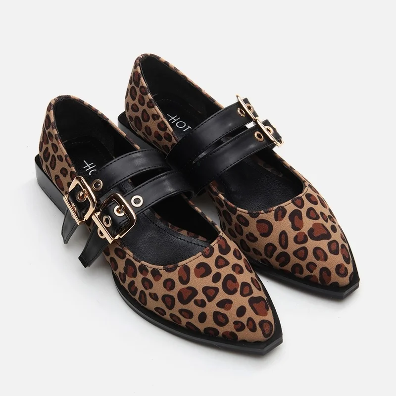 Hotiç 01AYH295000A137 MARY Jane Leopard Patterned Women's Loafer