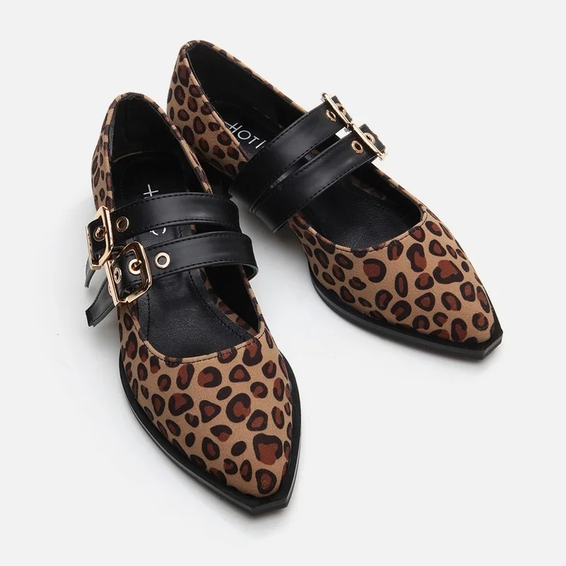 Hotiç 01AYH295000A137 MARY Jane Leopard Patterned Women's Loafer