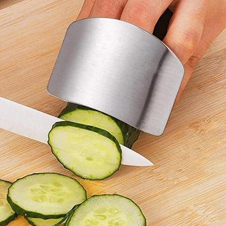 NOBILEA NOBILEA Stainless Steel Finger Guard for Cutting Vegetables Kitchen Finger Protector for Dicing and Slicing Pack of 1  - Image 1