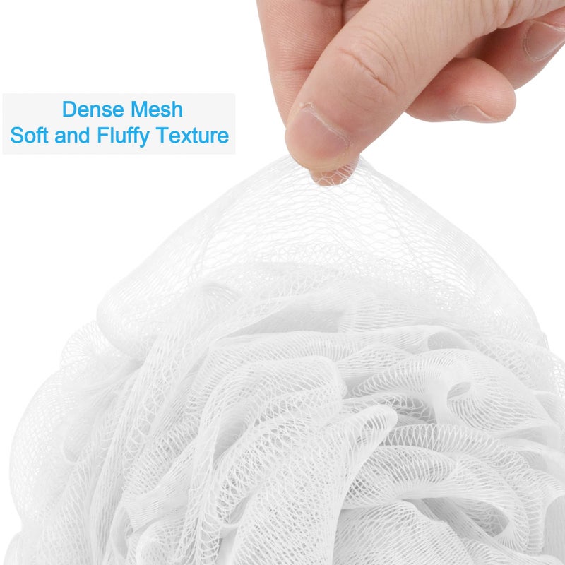 AmazerBath Loofah Sponge 75g/Piece, Exfoliating Bath Sponge Body Scrubber - Loofa Set of 4 - Snow White, Large - Image 5