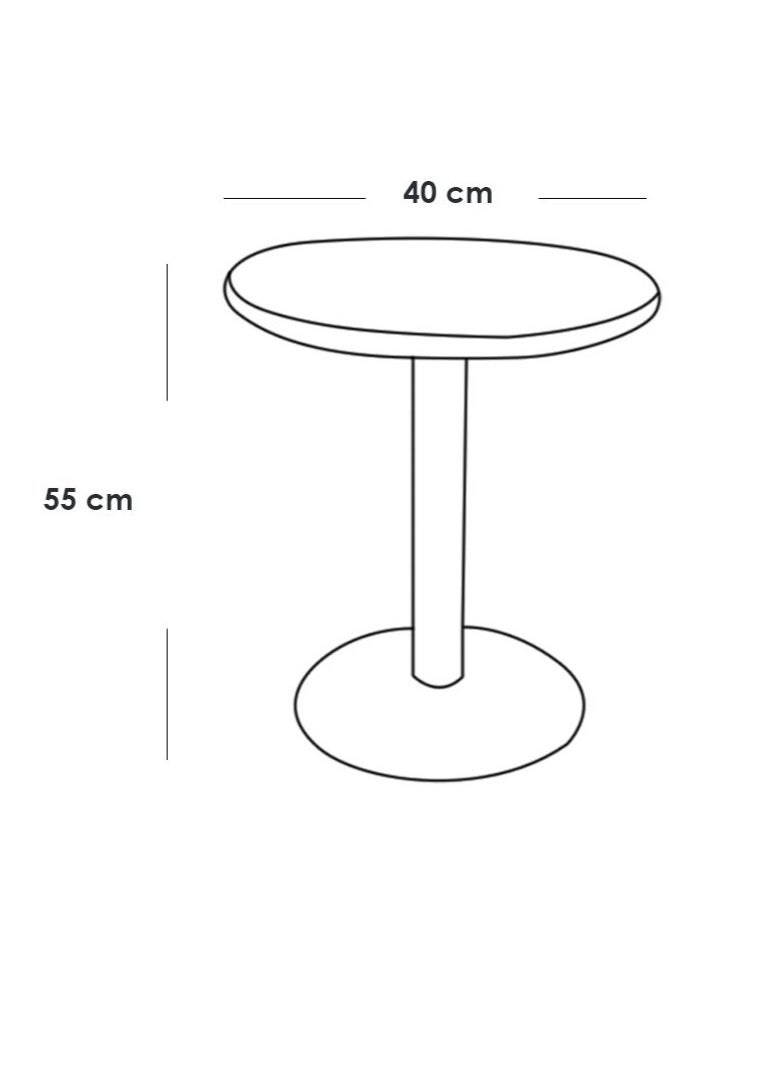Generic - Iron and wood black marble side table - 55 x 40 cm - Image 1