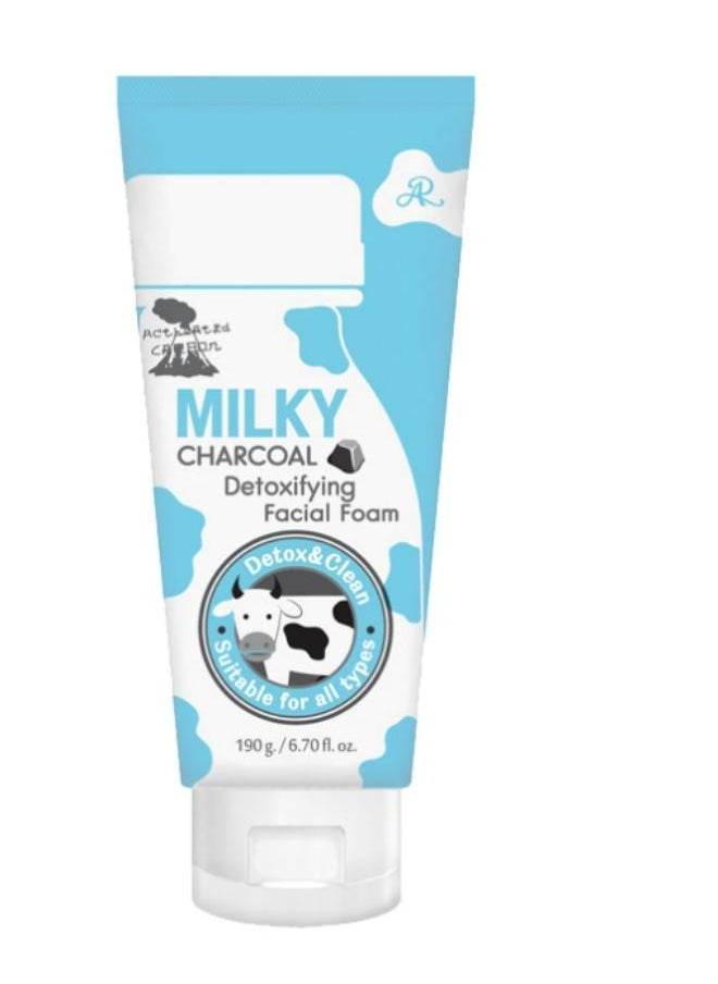 AR Gluta Milky Charcoal Detoxifying Or Deep Cleansing+Collagen Foam 190 g 